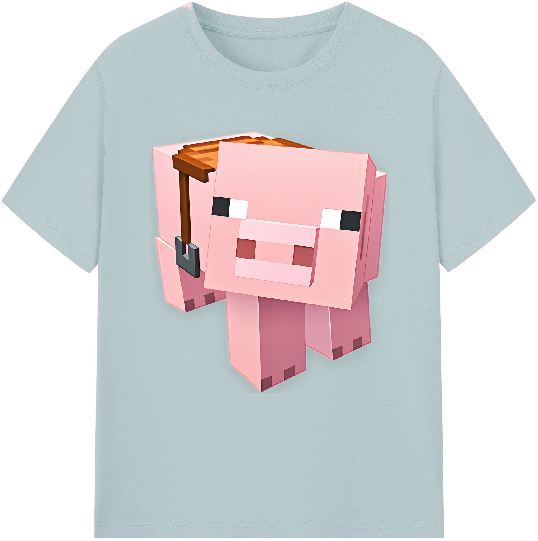 （画像用） マインクラフト ブロックの世界 Minecraft MC Block world 綿100％半袖Tシャツ（フロントプリント）